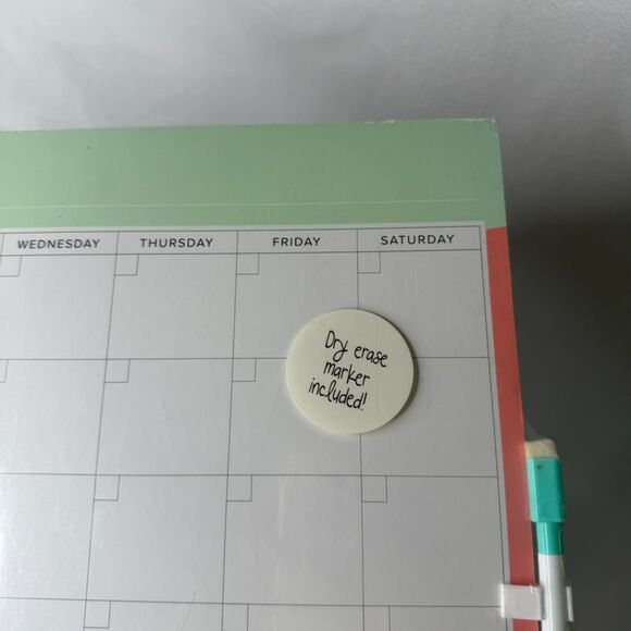 NEW Dry Erase Monthly Calendar Includes 1 Marker- 15x15in - Picture 2 of 5